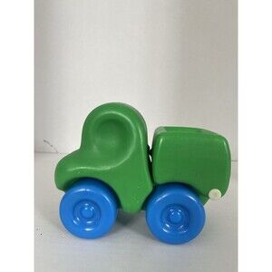 Vintage Little Tikes Chunky My First Wheels Green Dump Truck Smiley Face